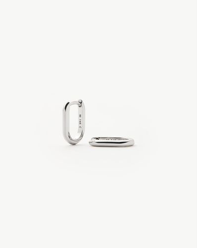 Fine Ovate Mini Hoop Earrings | 14ct Solid White Gold - Missoma - Modalova