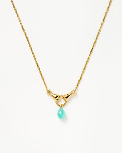 Harris Reed In Good Hands Drop Pendant Necklace | 18ct Gold Plated/Amazonite & Pearl - Missoma - Modalova