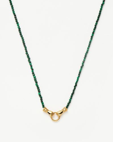 Harris Reed In Good Hands Mini Beaded Gemstone Necklace | 18ct Gold Plated/Malachite - Missoma - Modalova