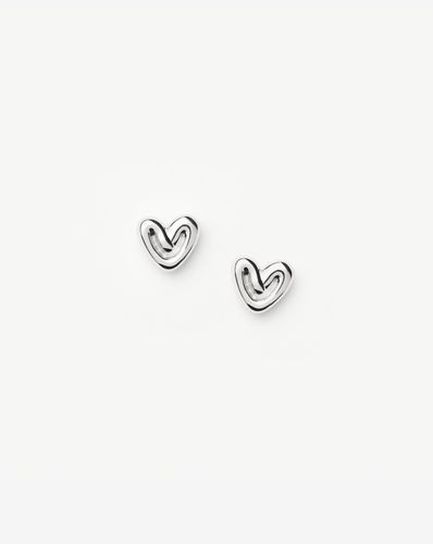 Puffy Heart Mini Stud Earrings | Sterling Silver - Missoma - Modalova