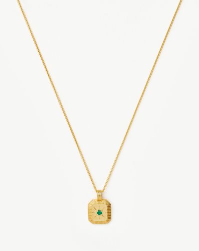 May Birthstone Pendant Necklace | 18ct Gold Vermeil/Dyed Green Chalcedony - Missoma - Modalova