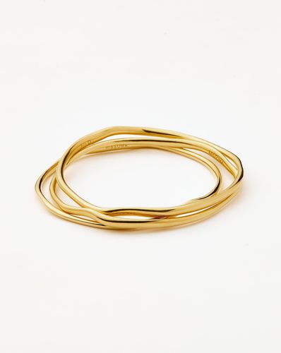 Trio Molten Ripple Bangle Bracelet Set | 18ct Gold Vermeil - Missoma - Modalova