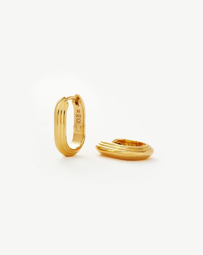 Zenyu Link Ridge Ovate Hoop Earrings | 18ct Gold Vermeil - Missoma - Modalova