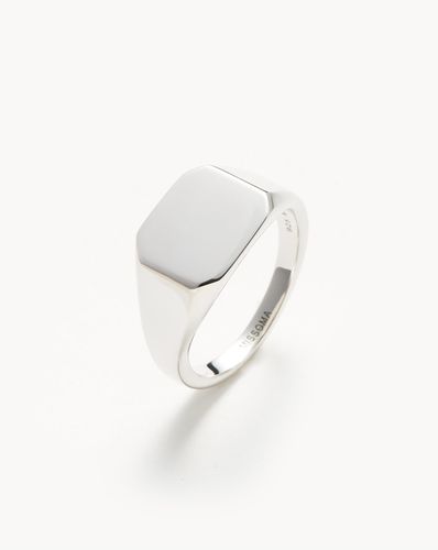 Mens Engravable Bevelled Signet Ring | Sterling Silver - Missoma - Modalova