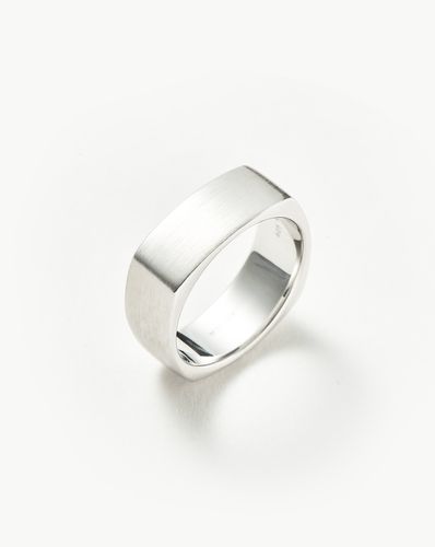 Mens Engravable Matte Wide Ring | Sterling Silver - Missoma - Modalova