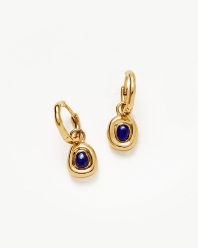 Molten Gemstone Doughnut Charm Small Hoop Earrings | 18ct Gold Vermeil/Lapis - Missoma - Modalova