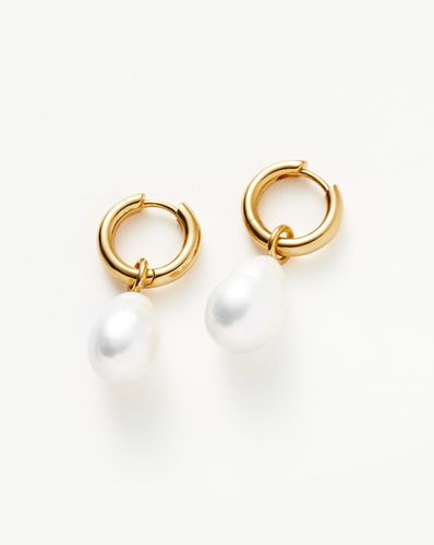 Baroque Pearl Drop Tunnel Mini Hoop Earrings | 18ct Gold Vermeil/Pearl - Missoma - Modalova