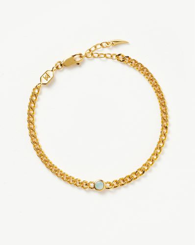 March Birthstone Chain Bracelet | 18ct Gold Plated Vermeil/Aqua Chalcedony - Missoma - Modalova