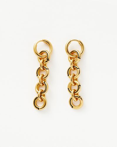 Enamel Byline Link Drop Hoop Earrings | 18ct Gold Plated - Missoma - Modalova