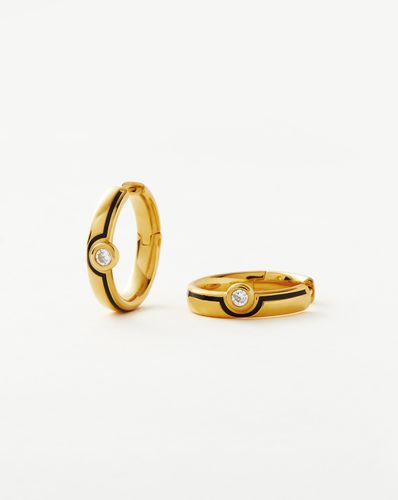 Enamel & Stone Byline Small Hoop Earrings | 18ct Gold Plated Vermeil/Cubic Zirconia - Missoma - Modalova