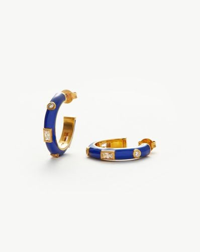 Enamel & Stone Small Hoop Earrings - Missoma - Modalova