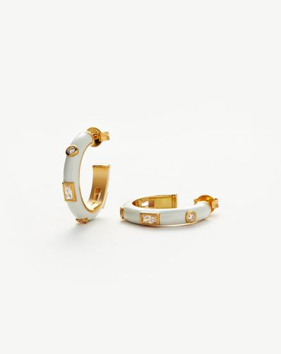 Enamel & Stone Small Hoop Earrings - Missoma - Modalova