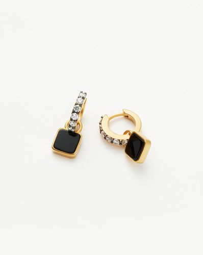 Lucy Williams Square Black Onyx Charm Hoop Earrings | 18ct Gold Vermeil/Black Onyx - Missoma - Modalova