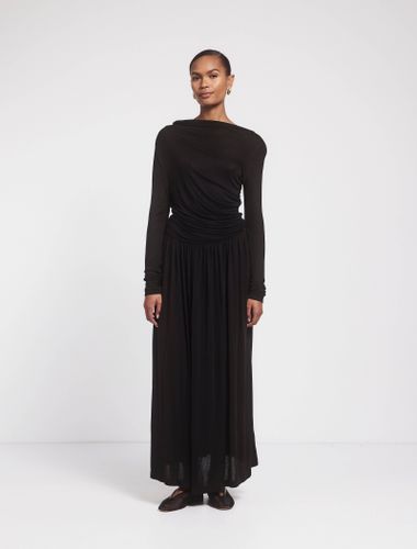 Romy Long Sleeve Draped Dress in - MicroModal - Ninety Percent - Modalova