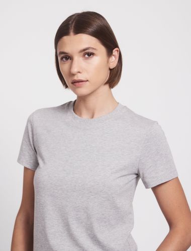 Lightweight Cotton fitted T-Shirt in Marl - Organic - Ninety Percent - Modalova