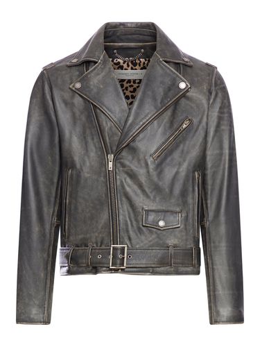 Golden collection leather jacket with distressed treatment - Man - Golden Goose Deluxe Brand - Modalova