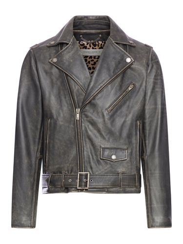 GOLDEN M`S DISTRESSED LEATHER JACKET - Man - Golden Goose Deluxe Brand - Modalova