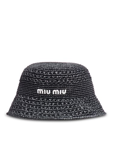 Woven fabric hat - Miu Miu - Woman - Miu Miu - Modalova