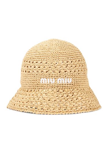 Woven fabric hat - Miu Miu - Woman - Miu Miu - Modalova