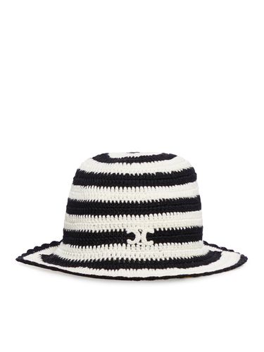 TRIOMPHE STRIPED CLOCHE HAT IN CROCHET COTTON - - Woman - Celine - Modalova