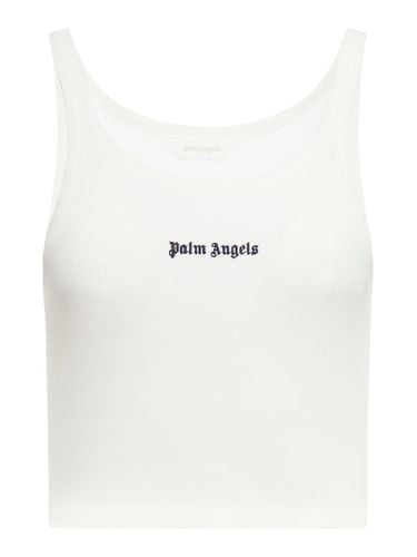 Logo-print cropped tank top - Woman - Palm Angels - Modalova