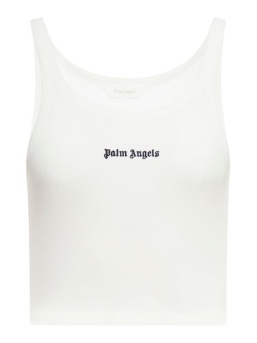 Logo-print cropped tank top - - Woman - Palm Angels - Modalova