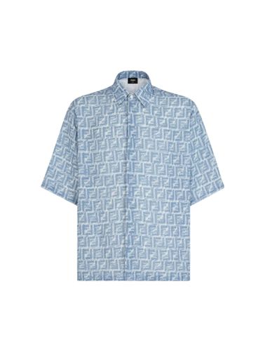 Blue FF linen shirt - Fendi - Man - Fendi - Modalova
