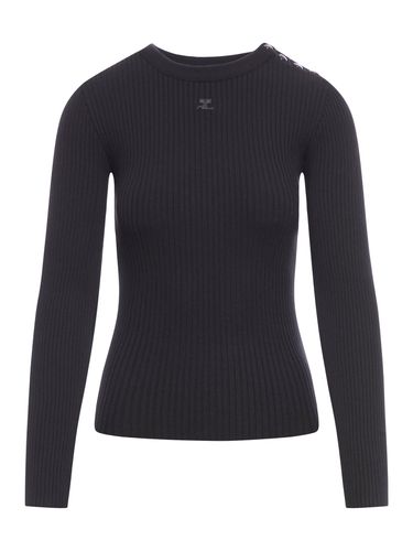 Ribbed sweater with embroidery - Woman - Courreges - Modalova