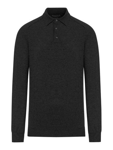 WOOL POLO WITH CONTRASTING STITCHING - Man - Roberto Collina - Modalova