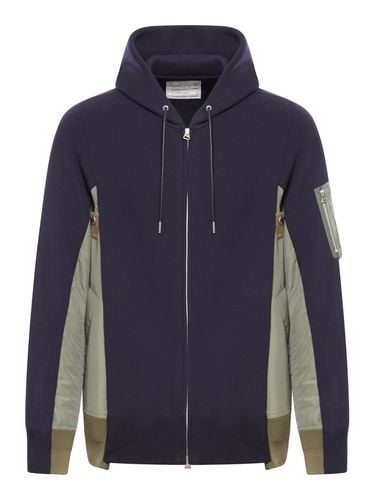 SPONGE SWEAT X NYLON TWILL HOODIE - Man - Sacai - Modalova