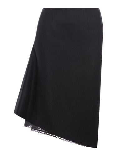 Asymmetric wool skirt - Woman - Sacai - Modalova