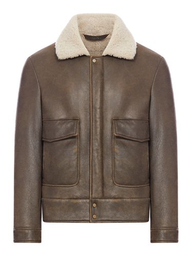 Leather and shearling bomber - Man - Salvatore Santoro - Modalova