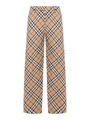 Check Wool Blend Tailored Trousers - Man - Burberry - Modalova