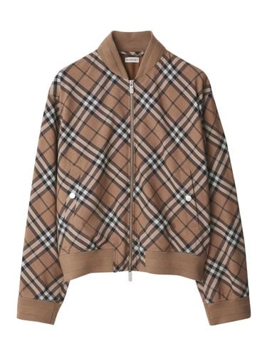 Harrington Jacket in Wool Blend Check - Man - Burberry - Modalova