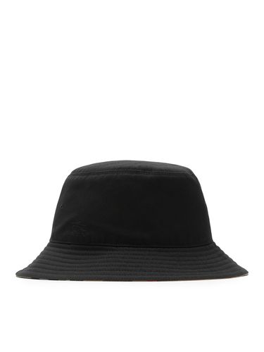 Reversible cotton blend bucket hat - - Man - Burberry - Modalova