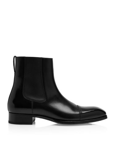 BURNISHED LEATHER ANKLE BOOTS - - Man - Tom Ford - Modalova