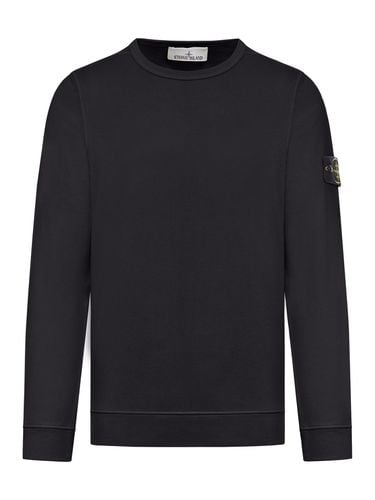 COTTON SWEATSHIRT WITH COMPASS APPLICATION - Man - Stone Island - Modalova