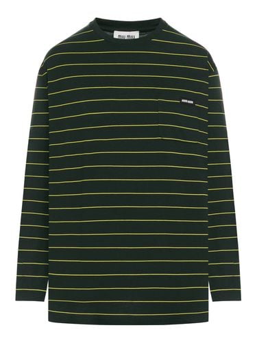 STRIPED JERSEY T-SHIRT - Unisex - Miu Miu - Modalova