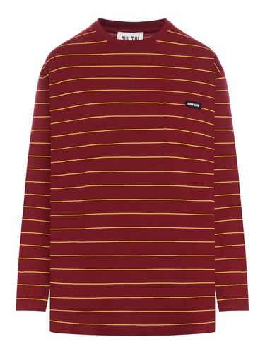 STRIPED JERSEY T-SHIRT - Unisex - Miu Miu - Modalova