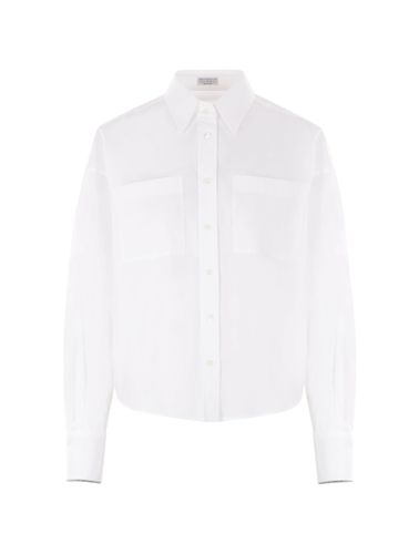SHIRT WITH JEWELRY DECORATION - Woman - Brunello Cucinelli - Modalova