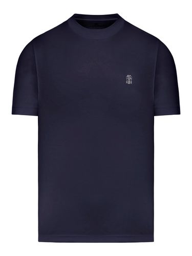 T-SHIRT WITH EMBROIDERY - Man - Brunello Cucinelli - Modalova