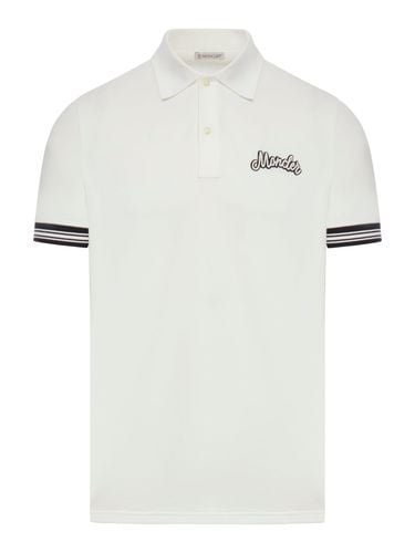 COTTON PIQUET POLO WITH LOGO - Man - Moncler - Modalova