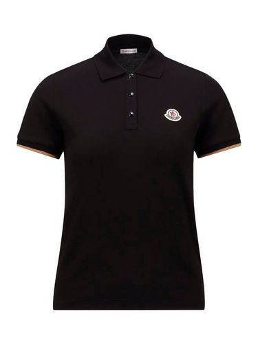 LOGO PATCH COTTON PIQUET POLO SHIRT - Woman - Moncler - Modalova