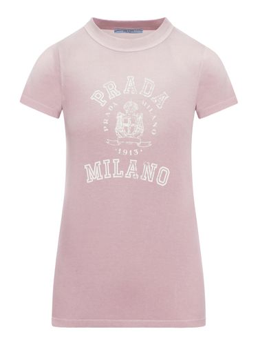 PRINTED COTTON T-SHIRT - Woman - Prada - Modalova