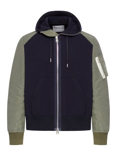 HOODIE WITH NYLON INSERTS - Man - Sacai - Modalova