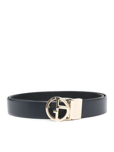 TWO-TONE REVERSIBLE LEATHER BELT - Man - Giorgio Armani - Modalova