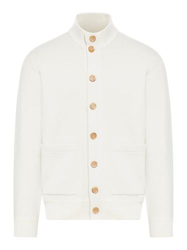 CARDIGAN WITH CONTRAST BUTTONS - Man - Brunello Cucinelli - Modalova