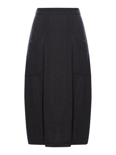 Bombé skirt in embossed pinstripe wool blend - Woman - Transit - Modalova