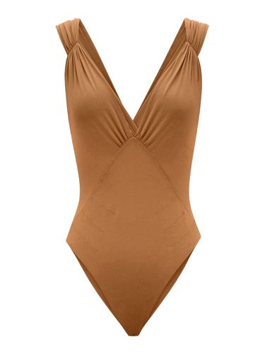 CROSSED BACK BODYSUIT IN SILK MUSLIN - Woman - Saint Laurent - Modalova