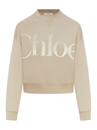 GENEROUS SWEATER IN COTTON FLEECE - Woman - Chloe` - Modalova